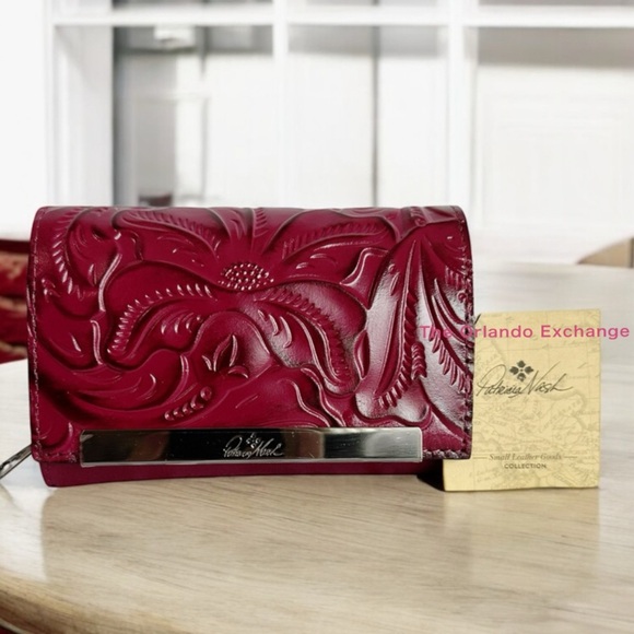 Patricia Nash Handbags - Patricia Nash Red Wallet with Embossed Floral Design